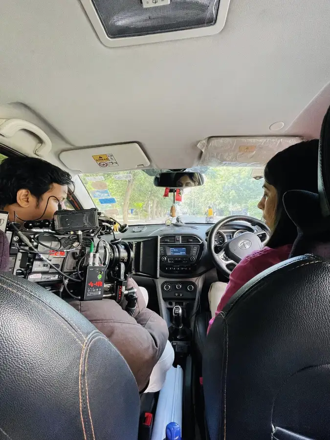 Behind the scenes: In-car rig, ready to roll